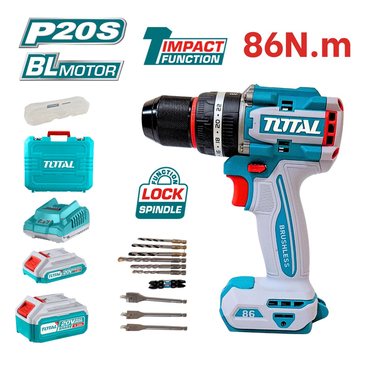 TOTAL TOOLS - Taladro percutor 86nm industrial Total