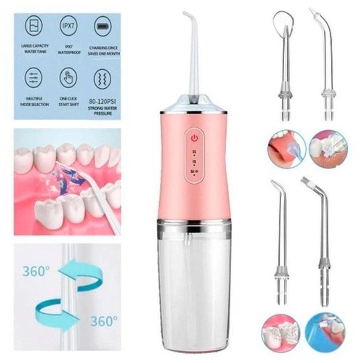 OEM - Irrigador Bucal Inalambrico Electrico Limpieza de Dientes Recargable