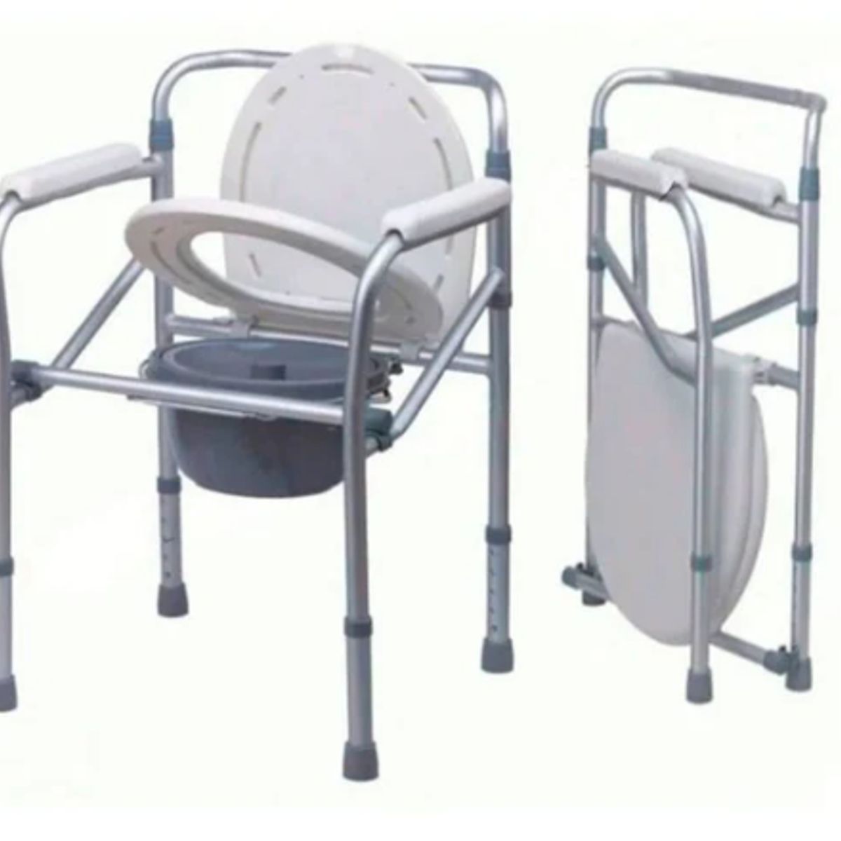 GENERICO - Silla Sanitaria de Aluminio Baño Portátil Plegable