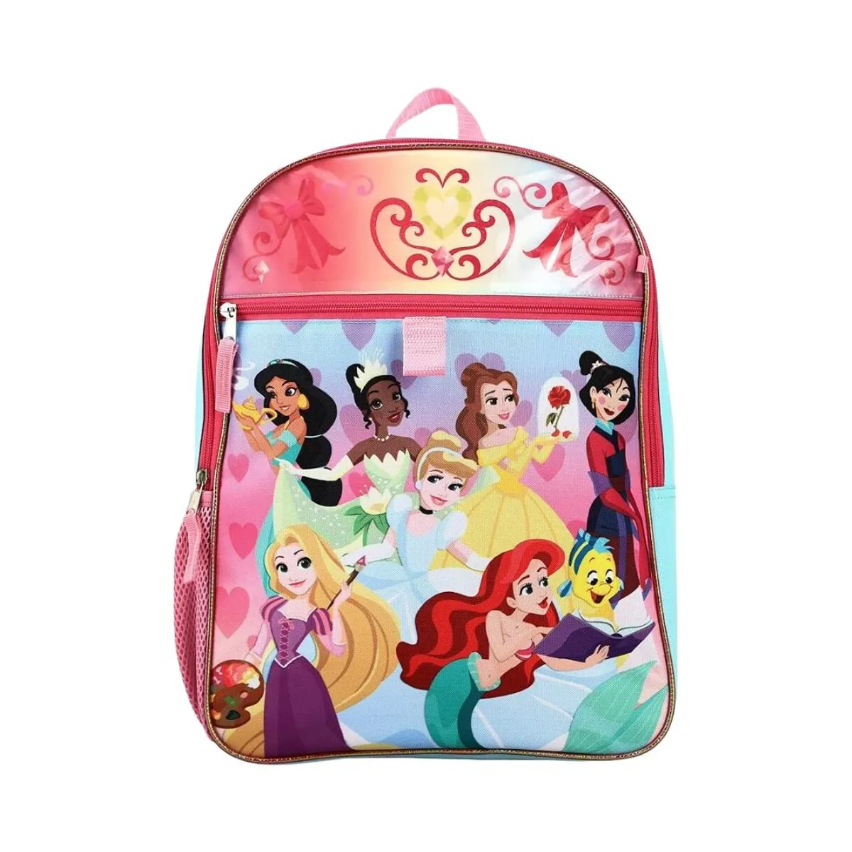 BIOWORLD - Pack Escolar Oficio Mochila Princesas Disney Rosado