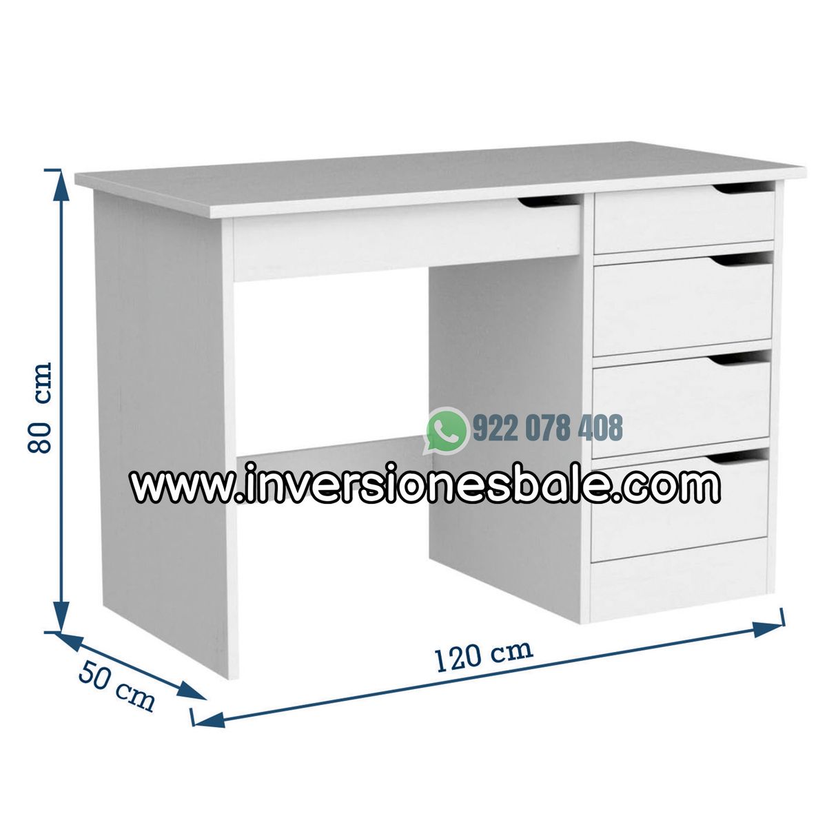 DIBA MUEBLES - Escritorio Juvenil Kayimi Blanco  - DIBA Muebles