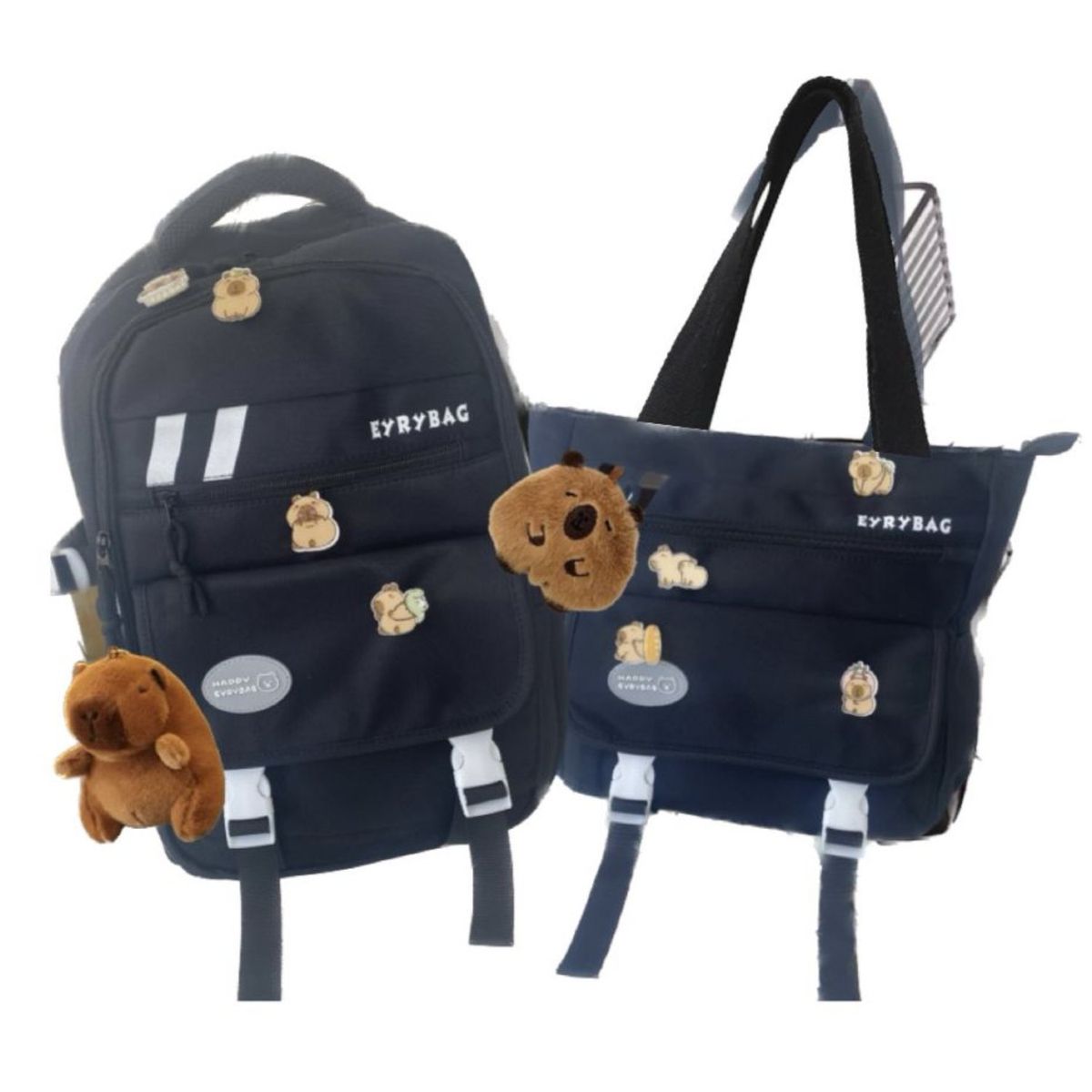 GENERICO - PACK MOCHILA + LONCHERA ESCOLAR CAPyBARA TAMAÑO OFICIO