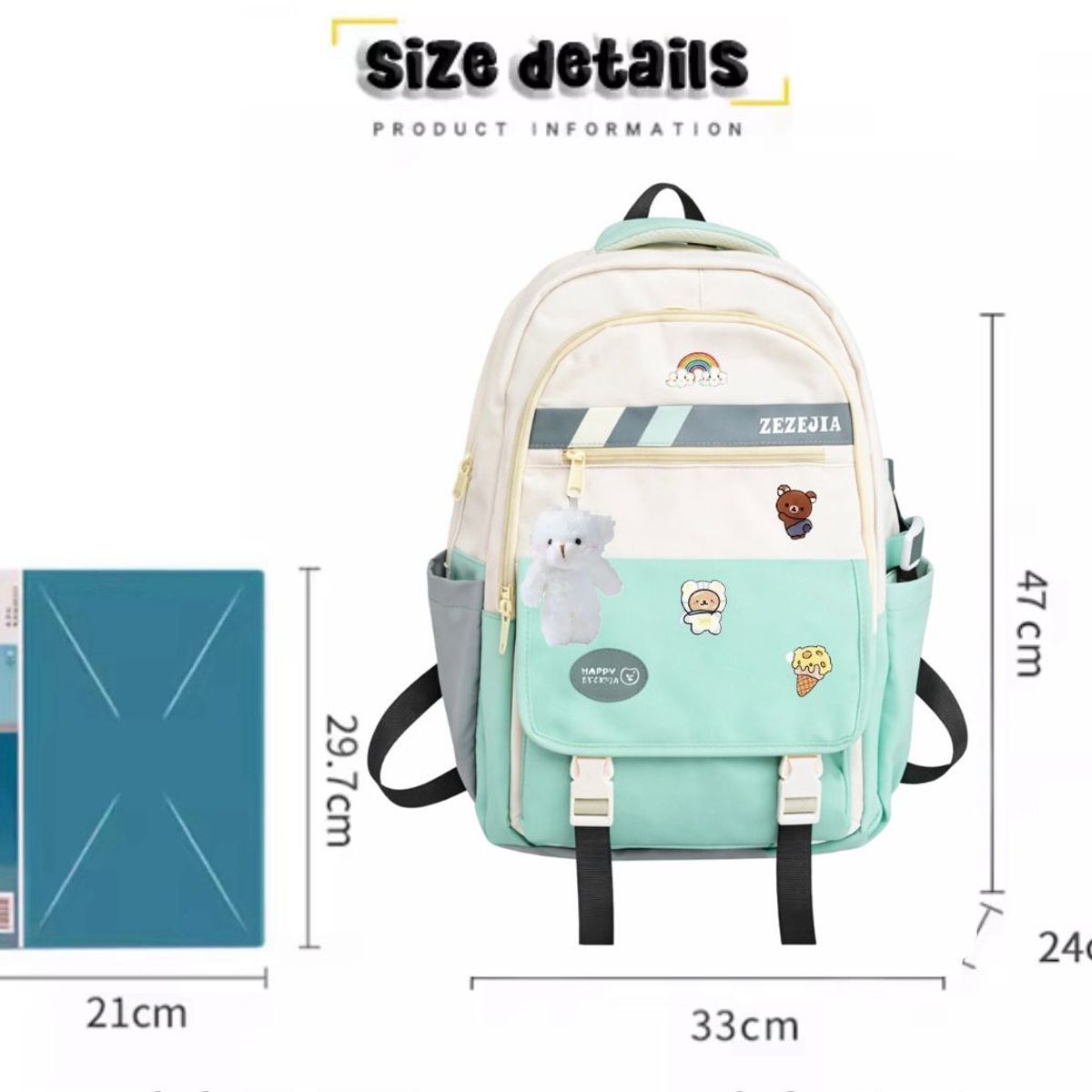 GENERICO - Pack Mochila Escolar con Lonchera Incluida  Mochila Unisex Resistente con Compartimentos