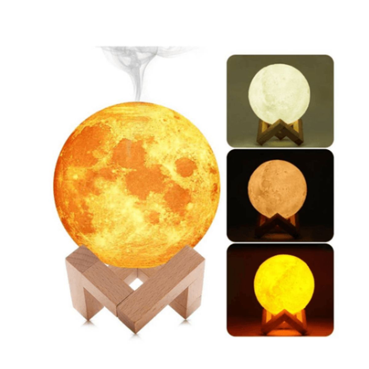 GENERICO - Humidificador de Aire Lámpara Portátil Luna 3D Led