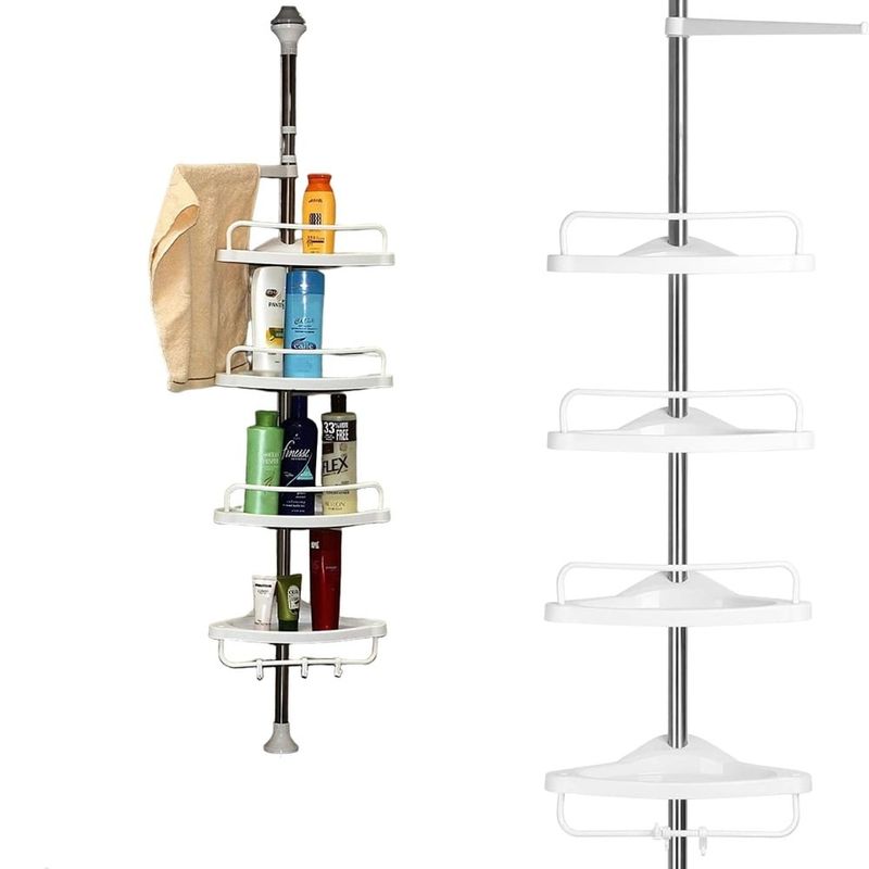 GENERICO - ESQUINERO PARA BAÑO AJUSTABLE CON ESTANTE 320 CM