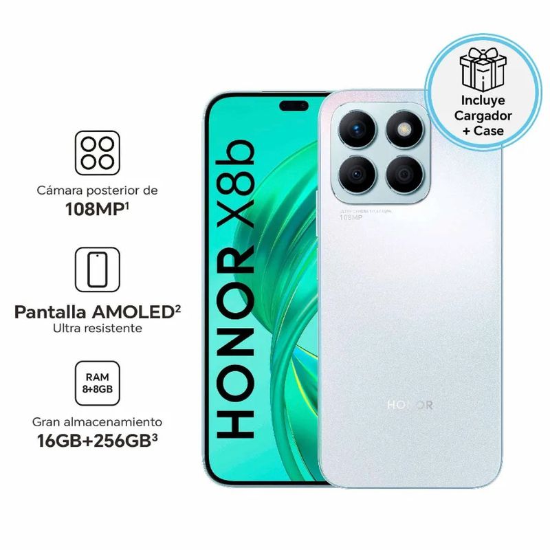 HONOR - Celular Libre Honor X8B 6,7 pulg 256GB 8GB RAM Titanium Silver