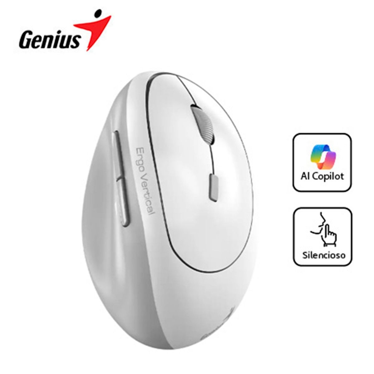 GENIUS - Mouse Genius Ergo 8350s Ai Copilot Dual Vertical-Blanco