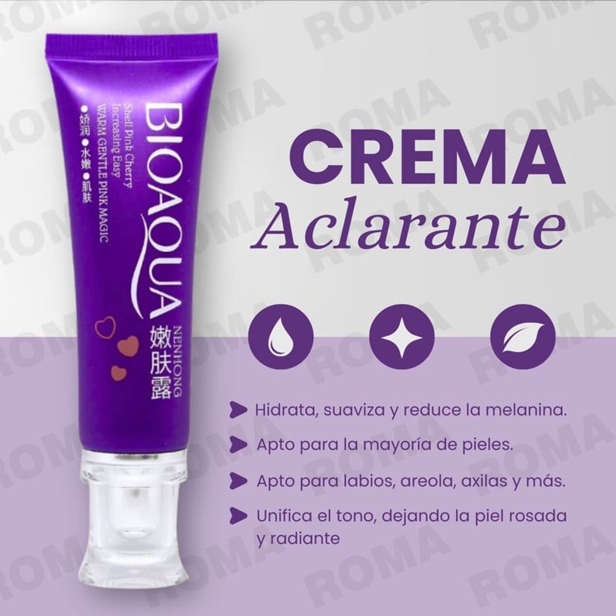 GENERICO - PACK CREMA BLANQUEADORA DE ZONAS BIOAQUA y SERUM JAPAN SAKURA LAIKOU