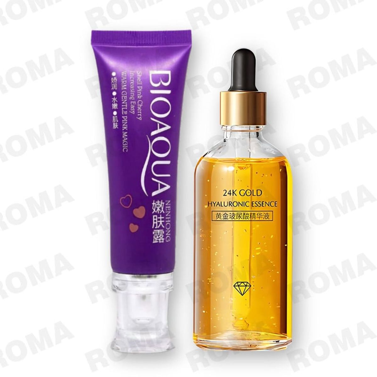 BIOAQUA - PACK CREMA BLANQUEADORA DE ZONAS y SERUM ESENCIA DE ORO HIALURÓNICO