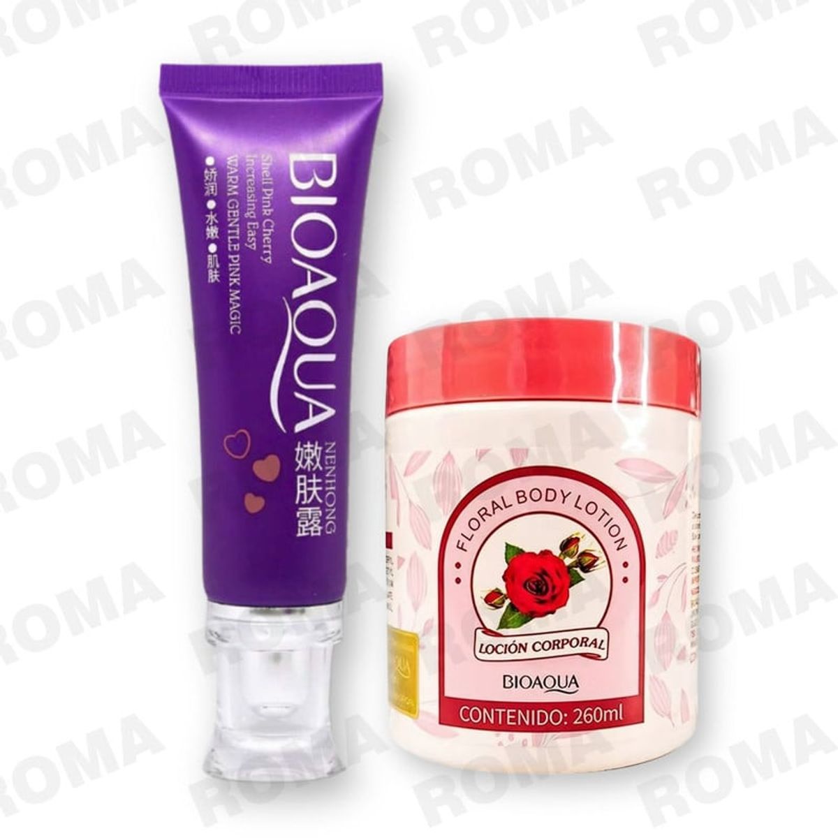 BIOAQUA - PACK CREMA BLANQUEADORA DE ZONAS y LOCIÓN CORPORAL FLORAL BIOAQUA