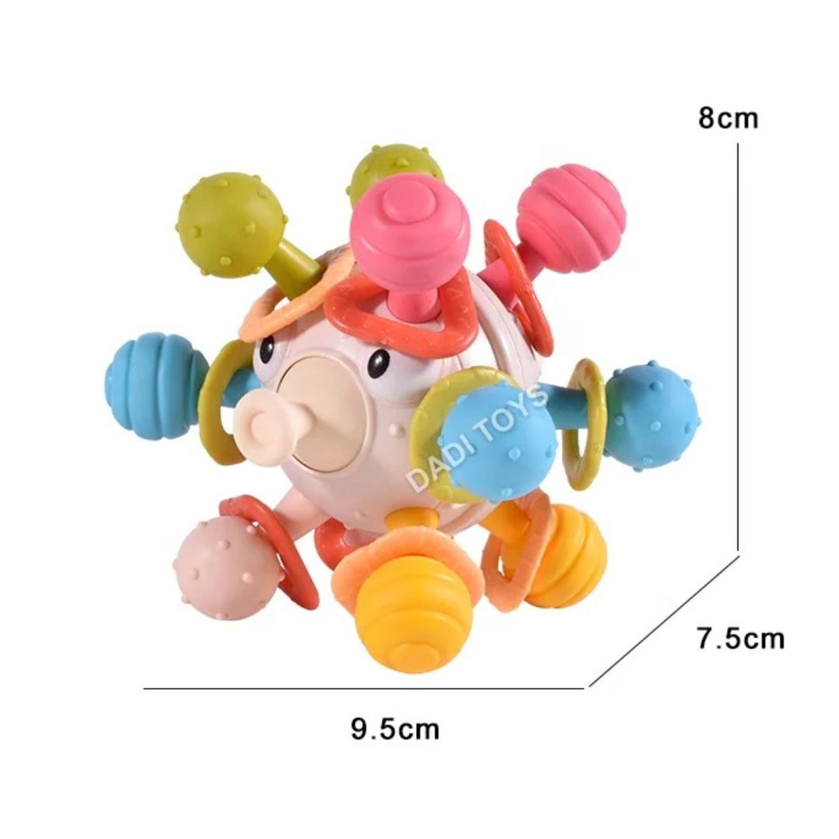 GENERICO - Juguete Sonajero Molar Montessori Pez Globo Ojitos para Bebé