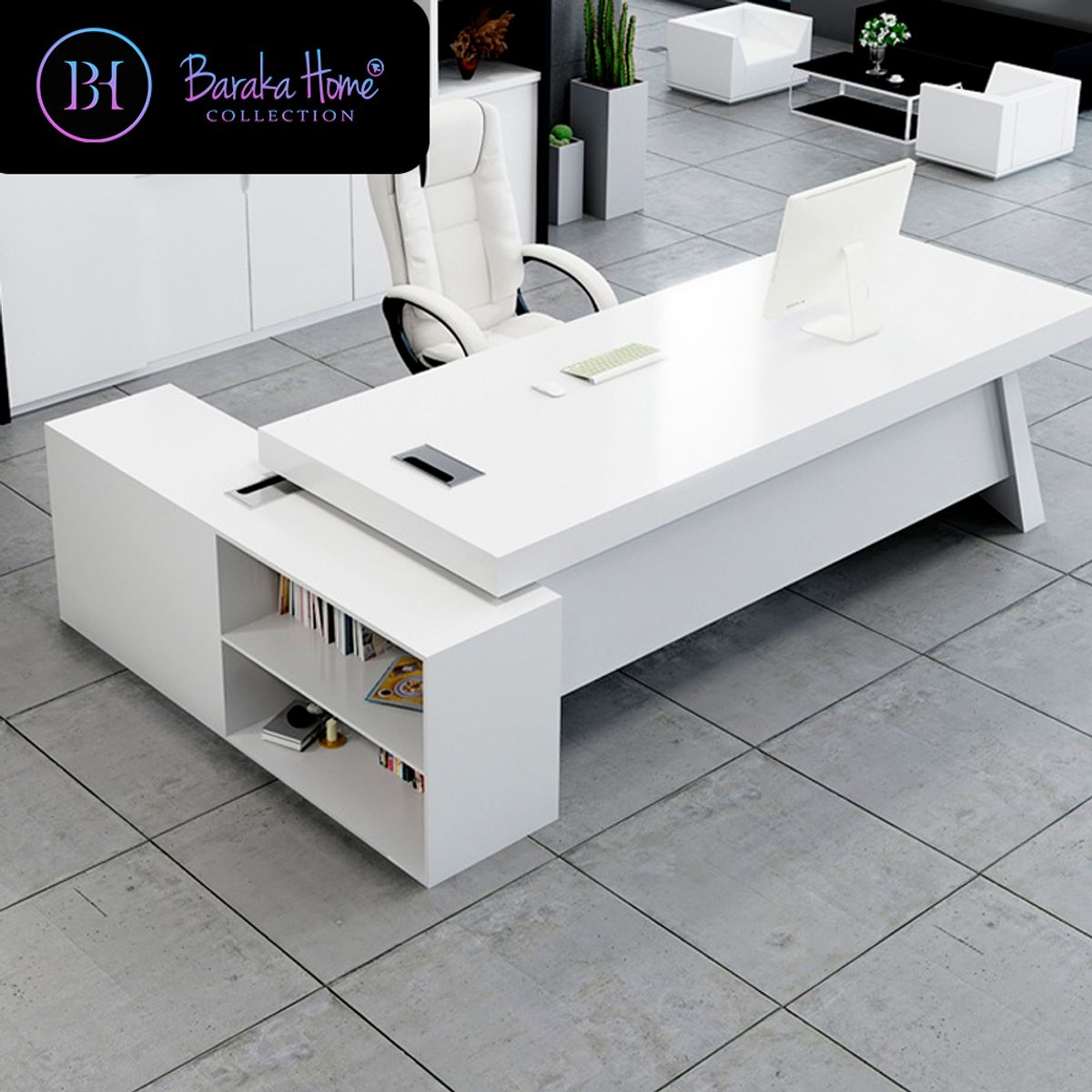 BARAKA HOME - Escritorio Con Cajones Roreti - Blanco