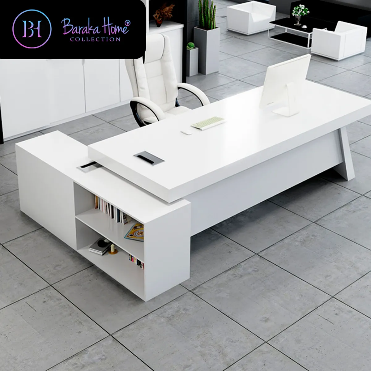 BARAKA HOME - Escritorio Con Cajones Roreti - Blanco