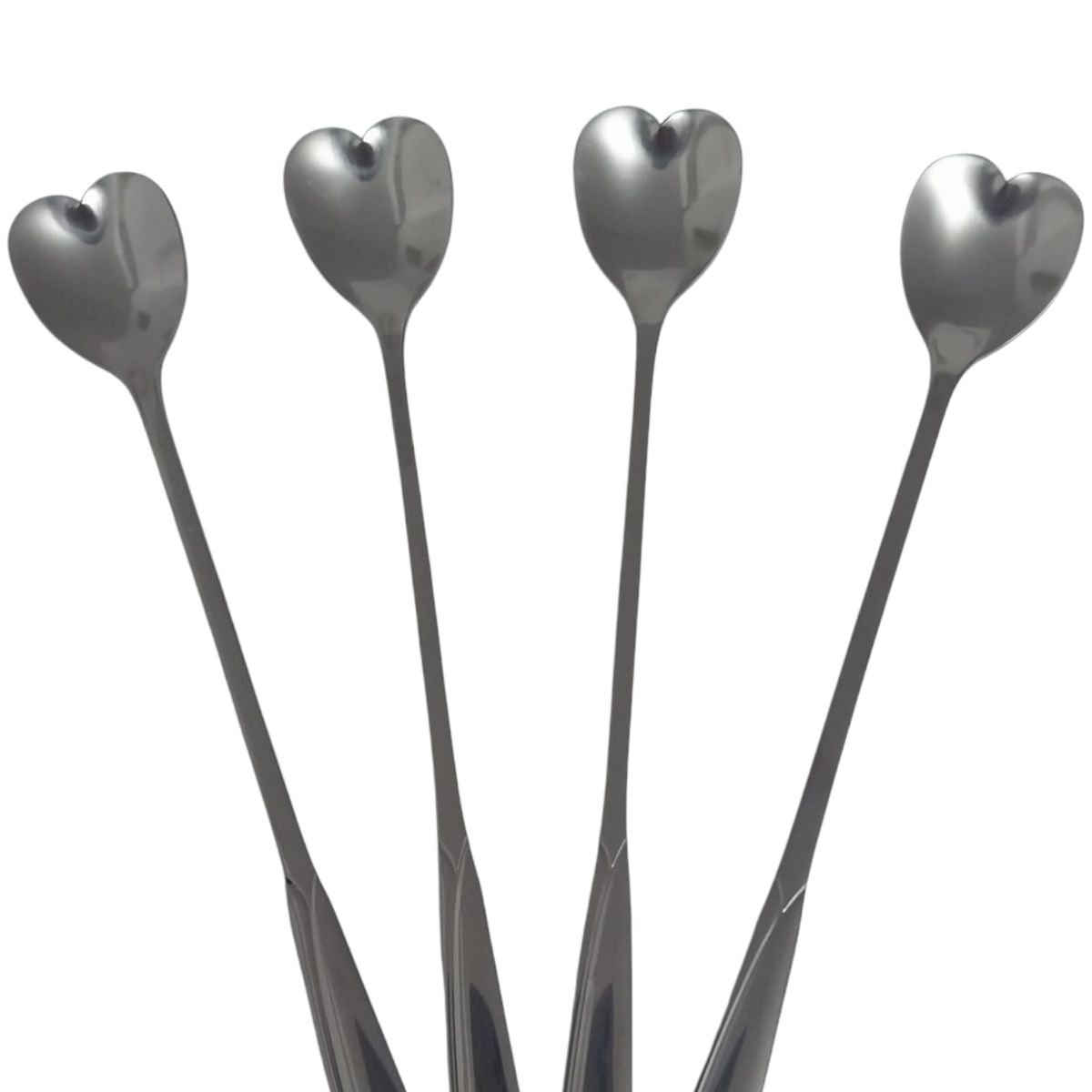 WELL BEING - Cucharas Corazón Largas Chic x4 und  Acero Inoxidable