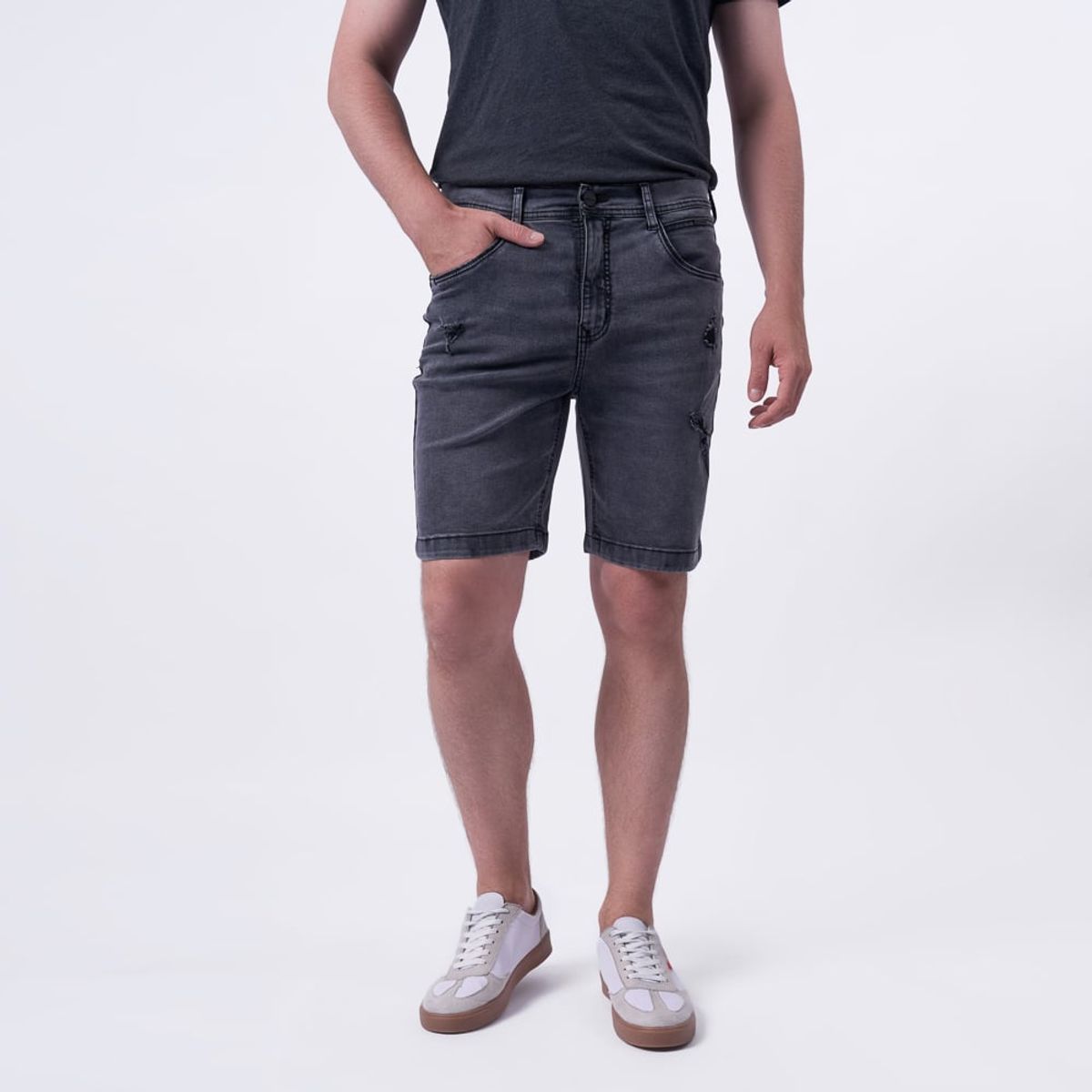 BRONCO - BERMUDA LP25ABORIGENES-R DENIM CONFORT - GRAY