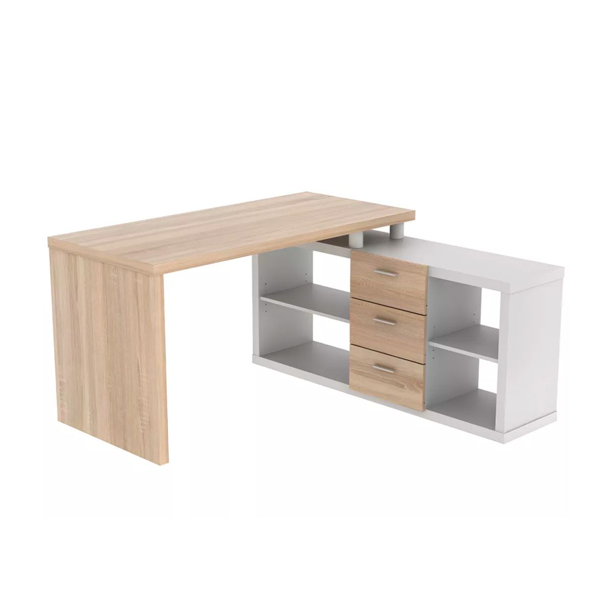 BARAKA HOME - Escritorio Con Cajones Buota - Damasco Y Blanco