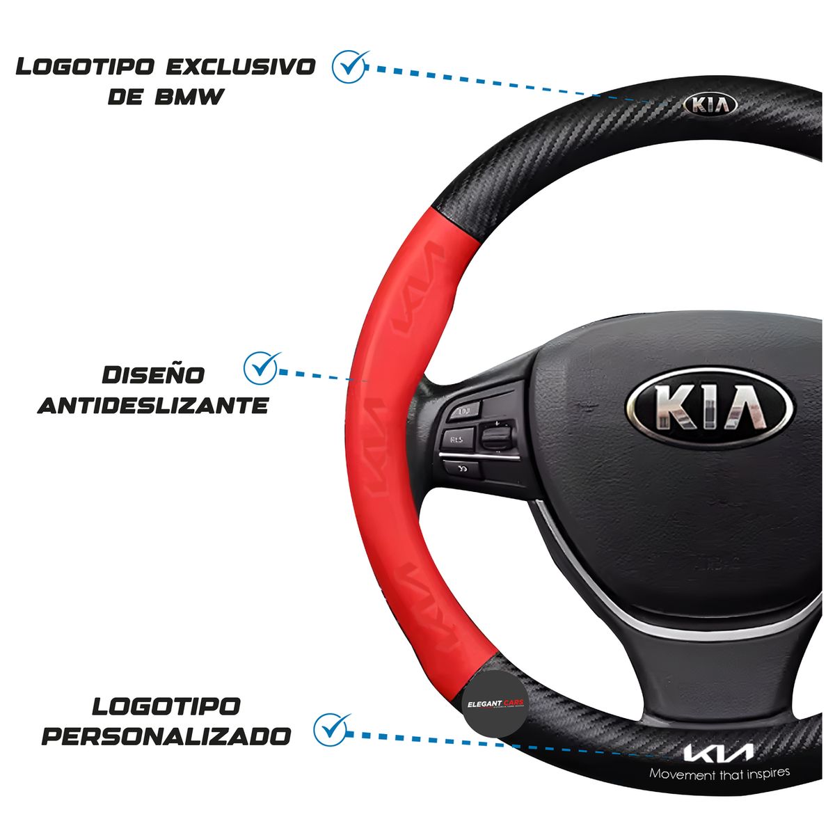 JET - Funda De Volante Premiun Kia 37-38cm