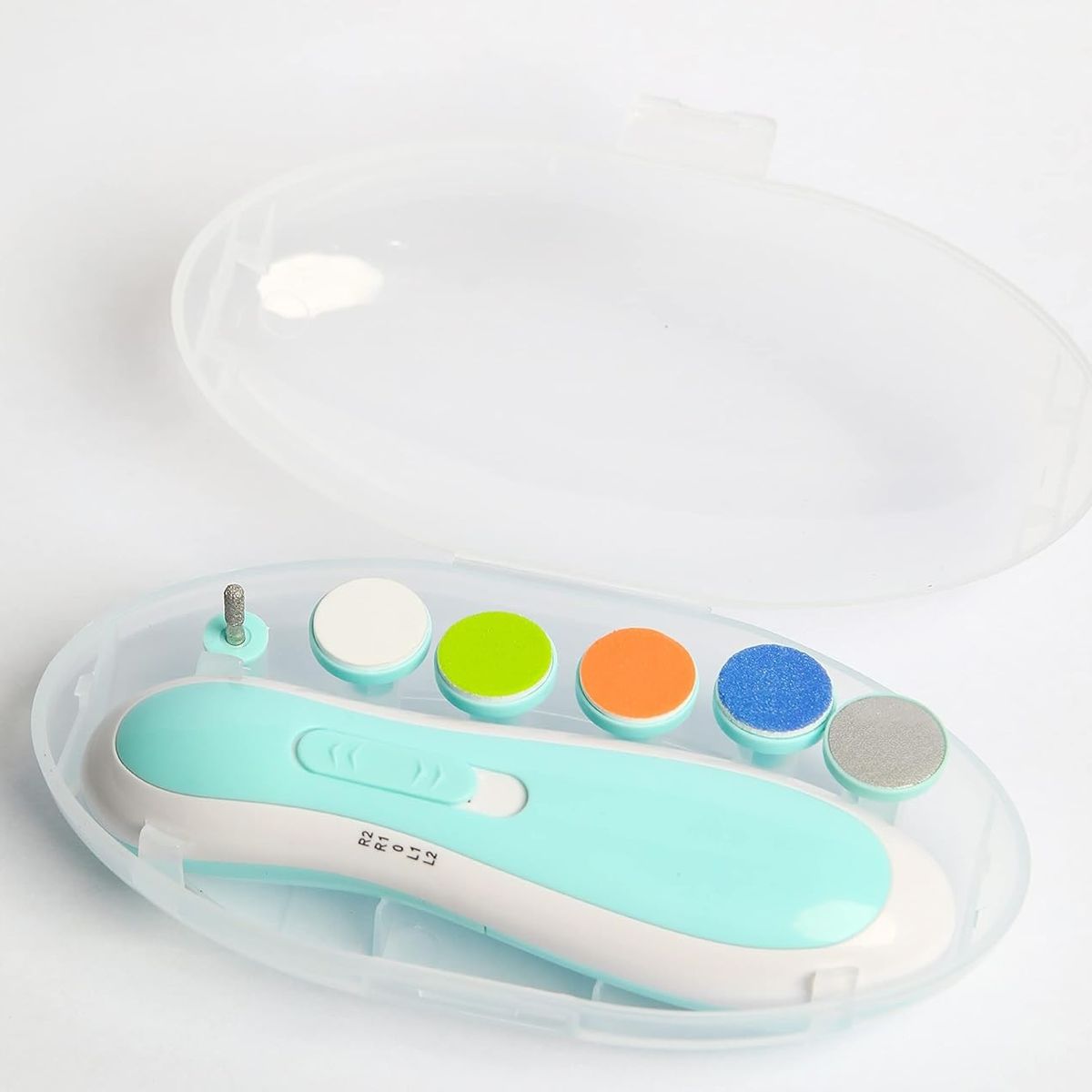 GENERICO - LIMA DE UÑAS CELESTE ELÉCTRICA PARA NIÑOS Y ADULTOS 6 EN 1