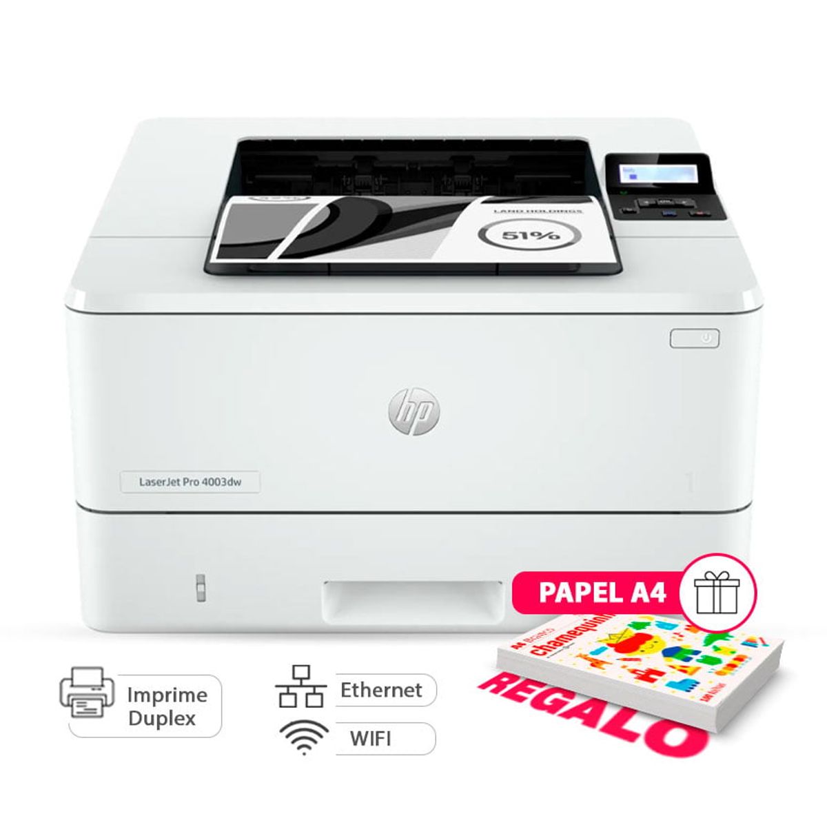 HP - Impresora HP LaserJet Pro 4003dw monocromática Wi-Fi Ethernet