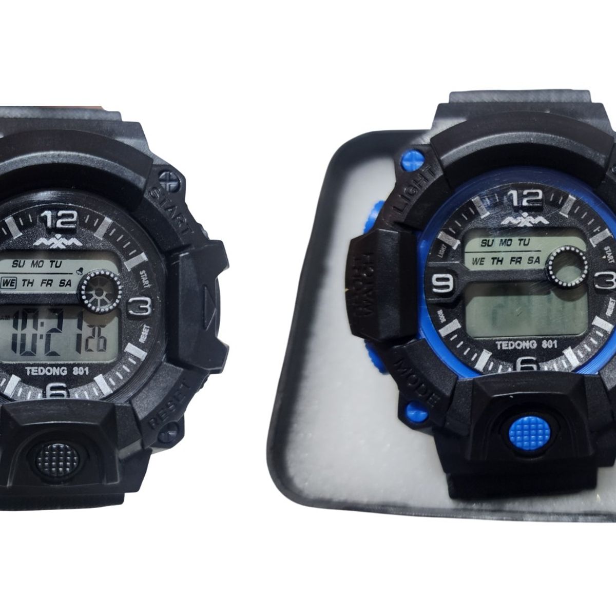 GENERICO - kit 2 reloj pulsera con luz cronometro fecha 1c