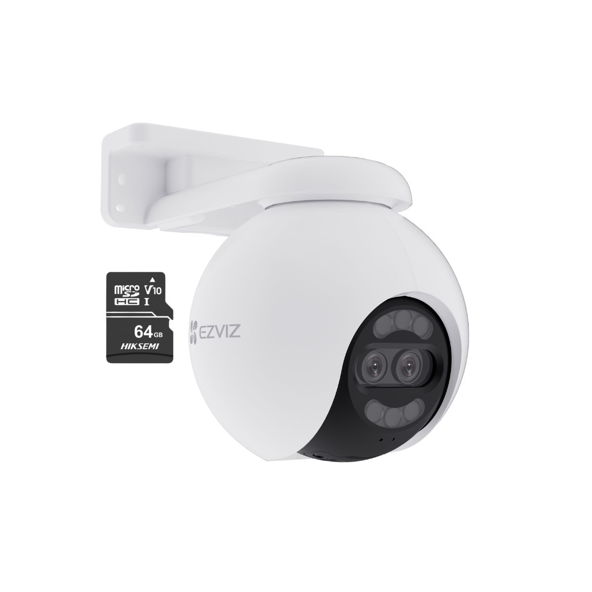 EZVIZ - Cámara de seguridad exterior IP PT H80x Dual 4K + Micro SD64GB - Ezviz
