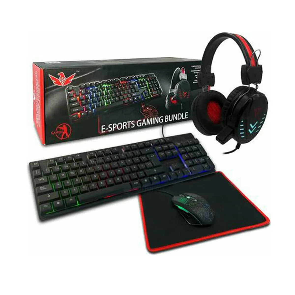 GENERICO - KIT GAMER 4 EN 1: MOUSE - TECLADO - AUDIFONOS - MOUSE PAD YELANDAR JX