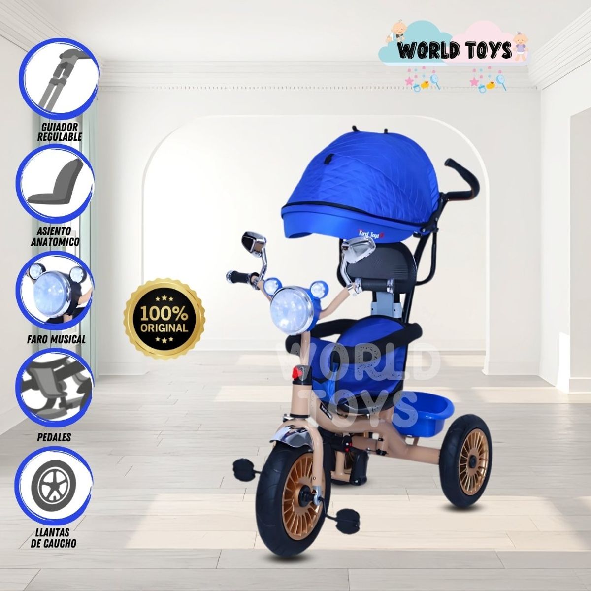 FLIPPER - Triciclo Giratorio con reflector «TRI CHOPPER» Blue