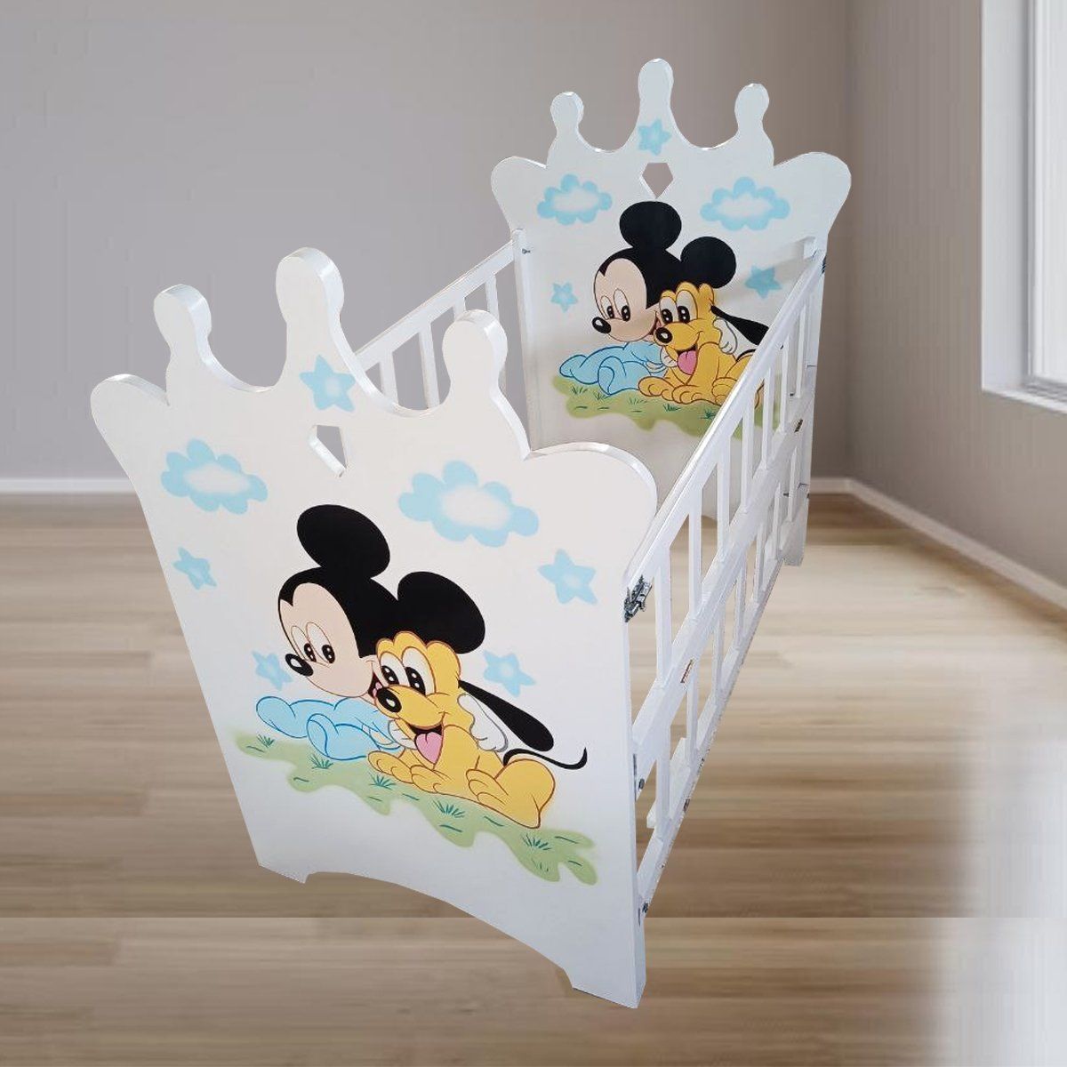 GENERICO - cuna para bebe blanca niño 140m x 080m