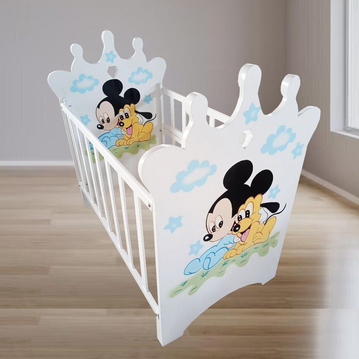 GENERICO - cuna para bebe blanca niño 140m x 080m