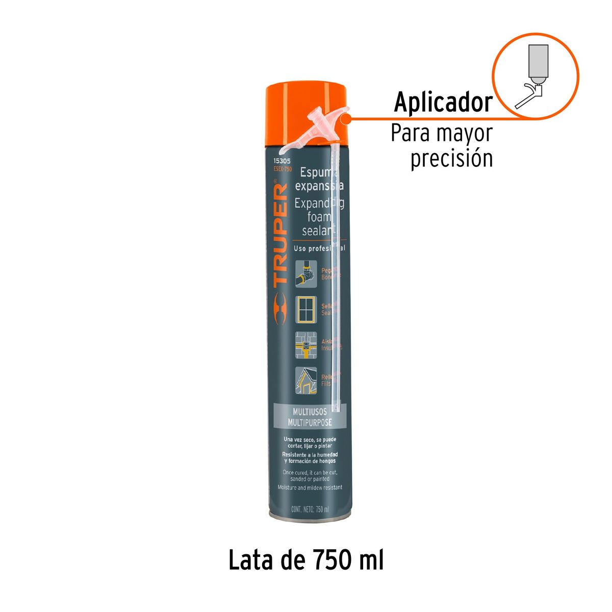 TRUPER - Espuma expansiva de 750 ml, 15305 Truper