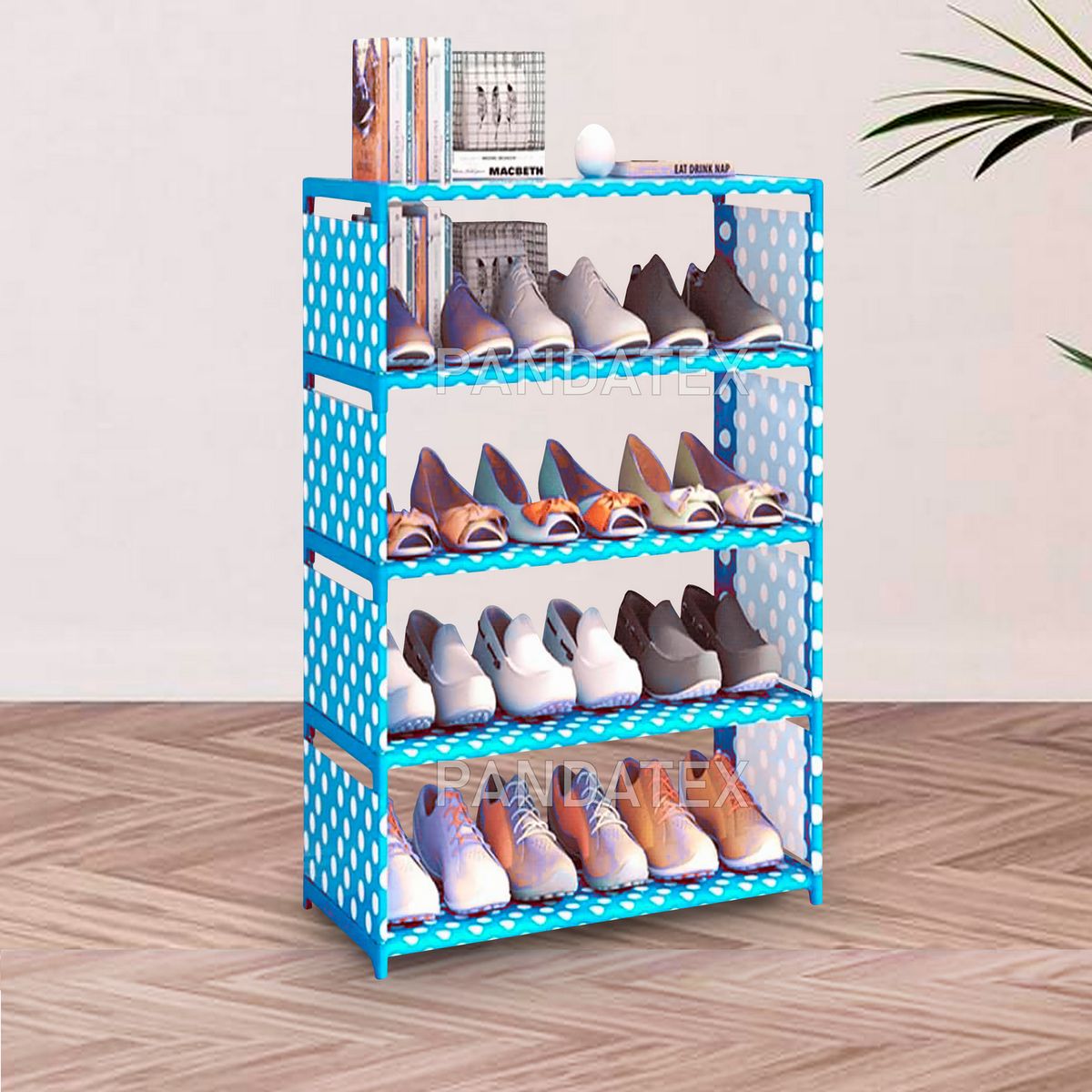 SM - ZAPATERO ORGANIZADOR COLOR CELESTE 5 PISOS