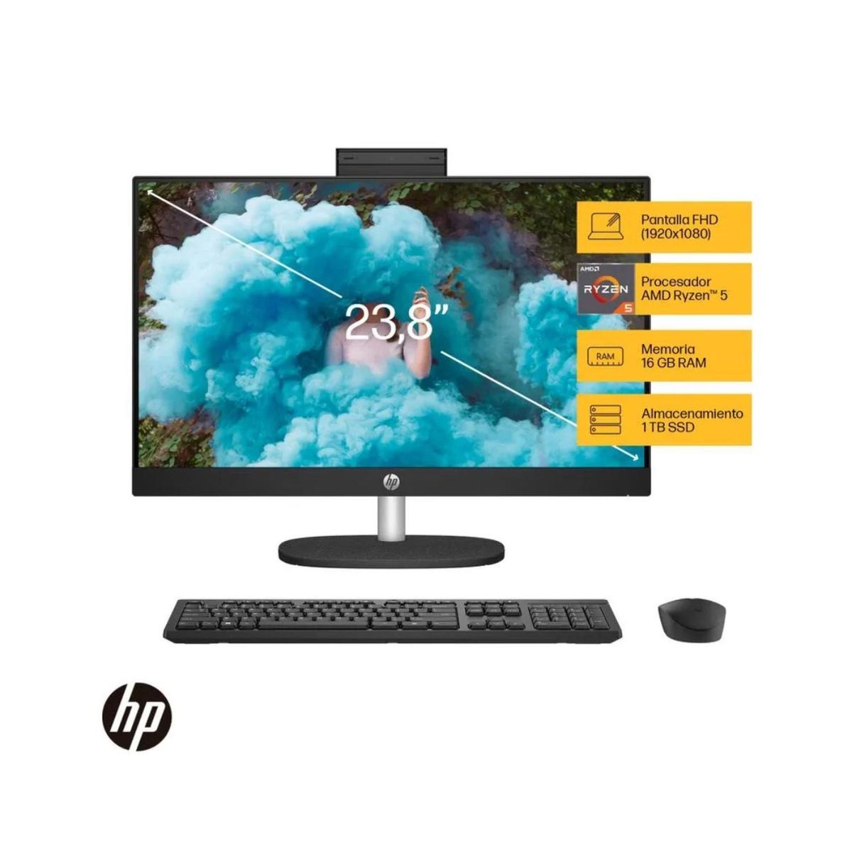 HP - All In One HP 24-cr0013la AMD Ryzen 5-7520U 16GB RAM 1TB SSD