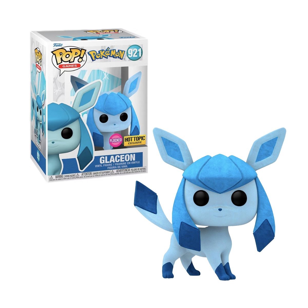 FUNKO - Glaceon Flocked Funko Pop 921 Pokemon Exclusivo HT