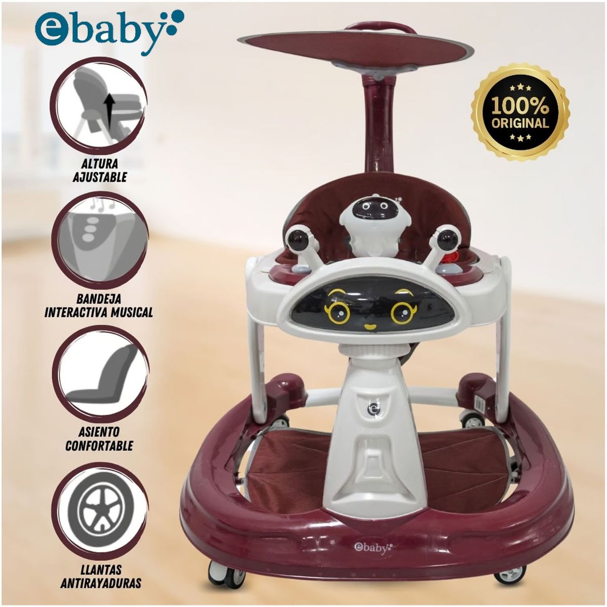 EBABY - Andador Musical «BEEP BOOP» Red
