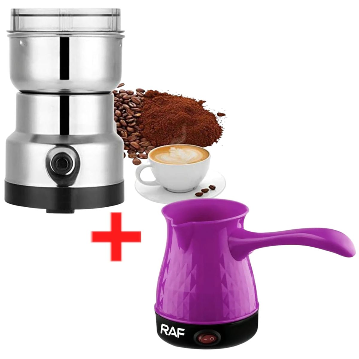 GENERICO - Combo Cafetera Eléctrica Y Molinillo de Granos de Café