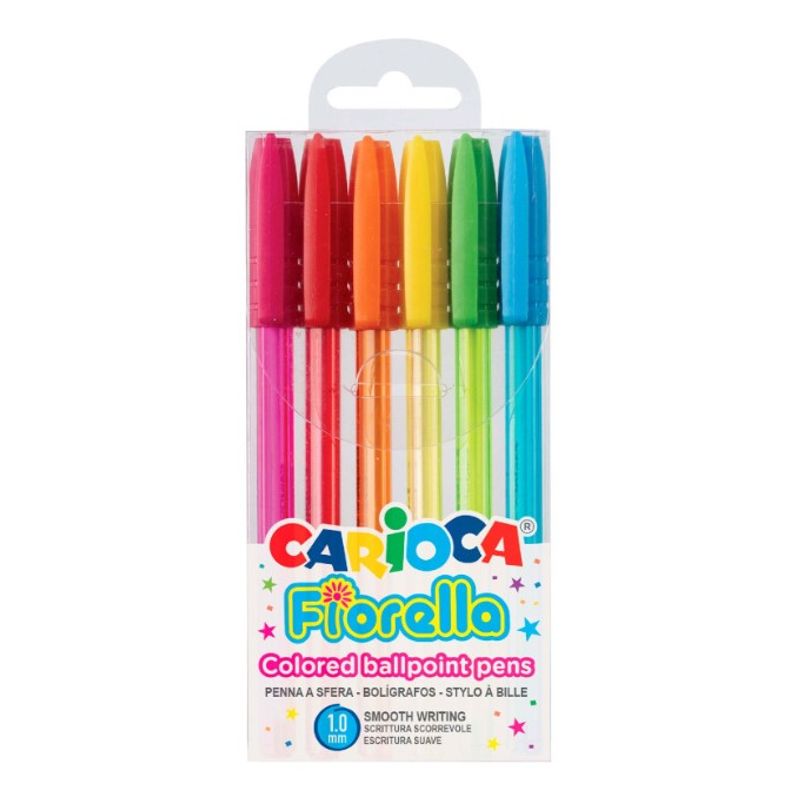 GENERICO - LAPICEROS EN GEL CARIOCA  - 6 UNID COLORES