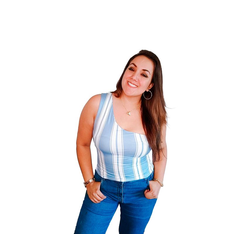 GENERICO - Blusa mujer Asimétrica - Nathalie Love It - Celeste