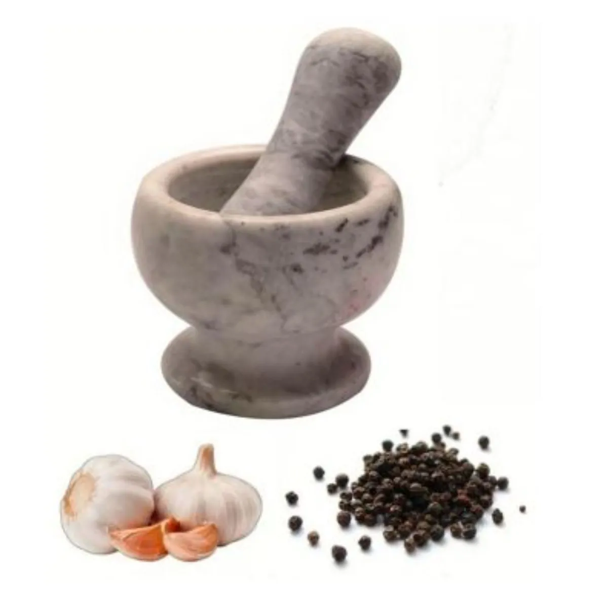 GENERICO - Mortero de Mármol Deco Home con Machacador Gris