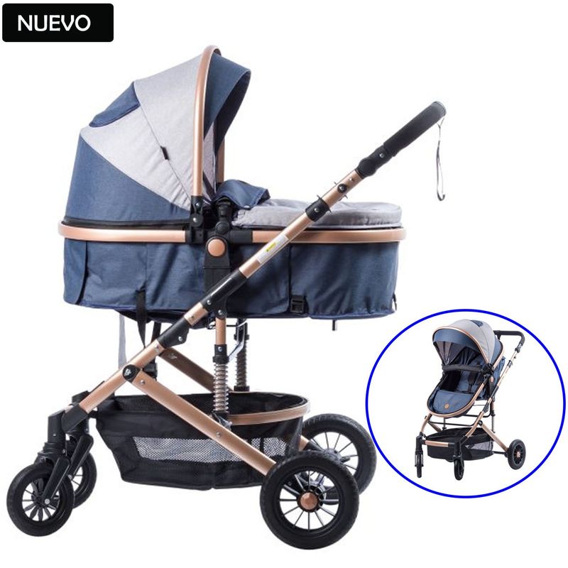 EBABY - Coche Moises para Bebe COMFORT EB-147 Azul