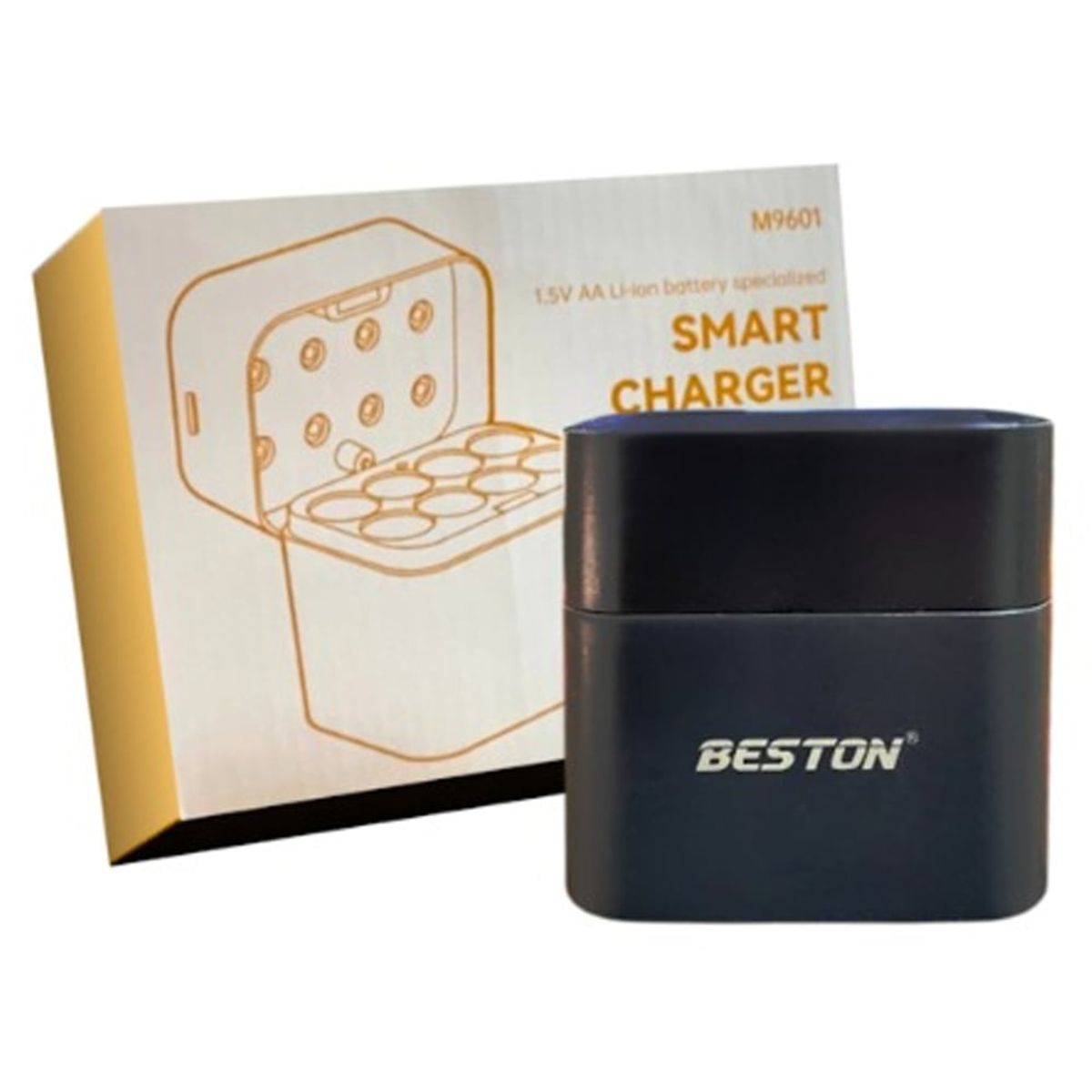 BESTON - Cargador inteligente de pilas baterías recargables 8 puestos AA M9601