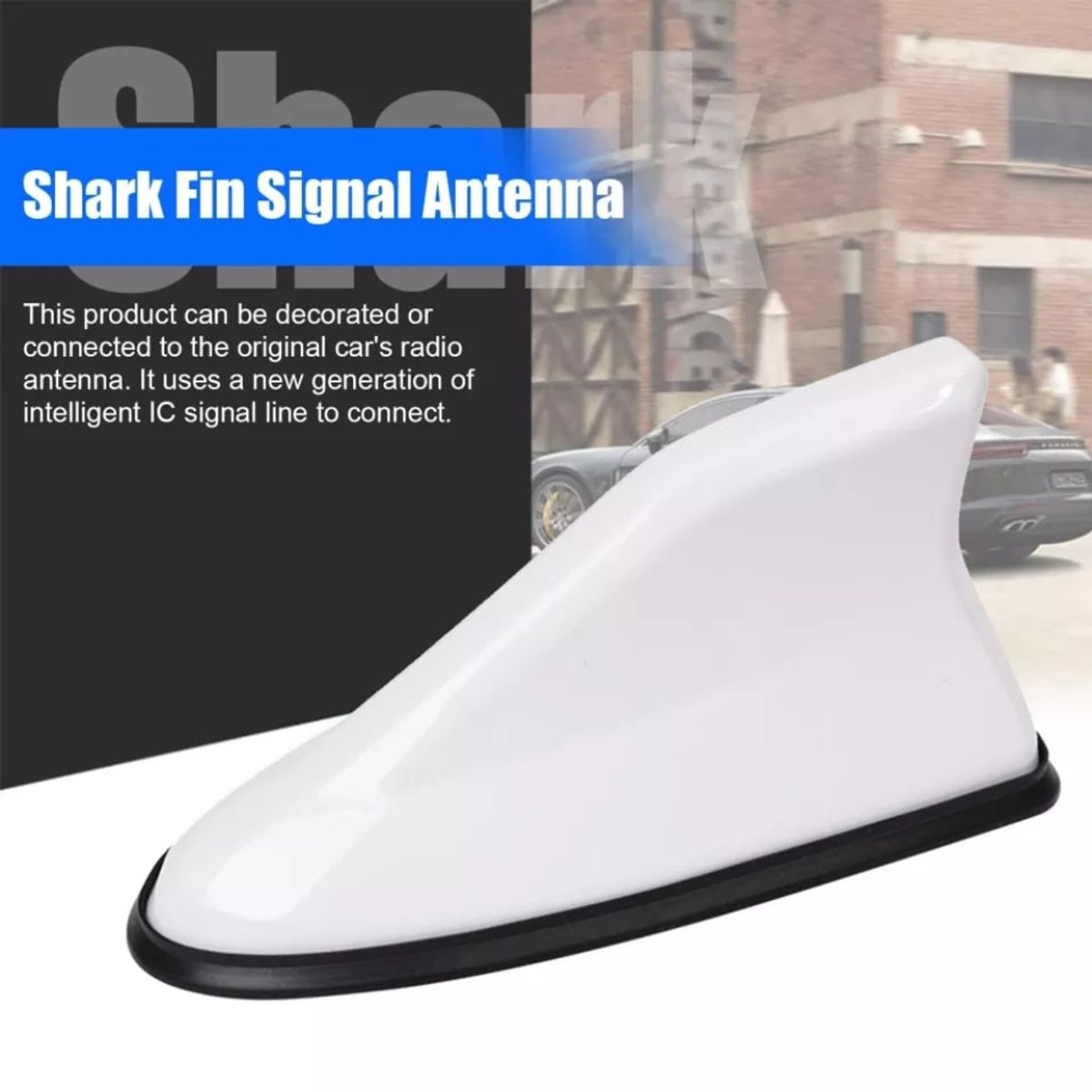 GENERICO - ANTENA DE RADIO ESTILO ALETA DE TIBURÓN  BLANCO