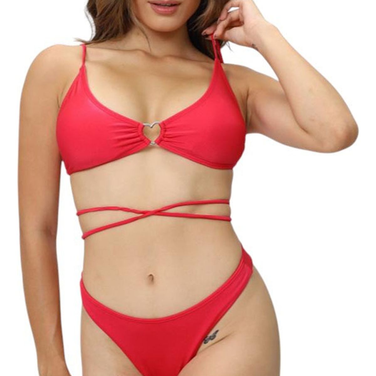 GENERICO - Bikini Aq-50 Corazon Push Corte V Color Rojo