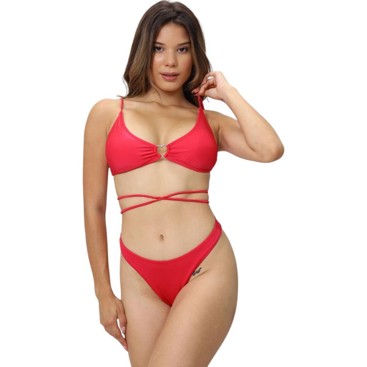 GENERICO - Bikini Aq-50 Corazon Push Corte V Color Rojo
