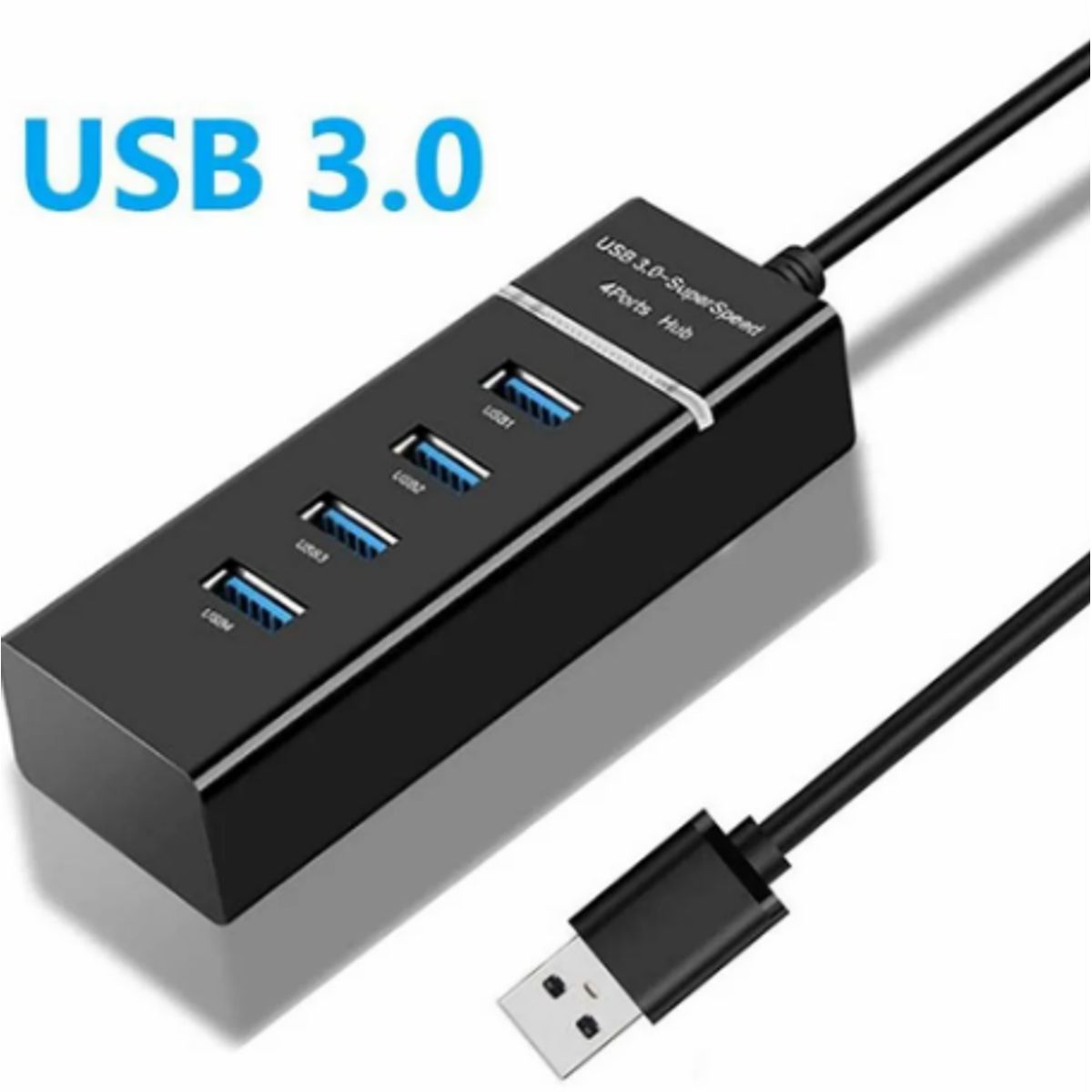 GENERICO - HUB USB 4 PUERTOS 3.0, NEGRO
