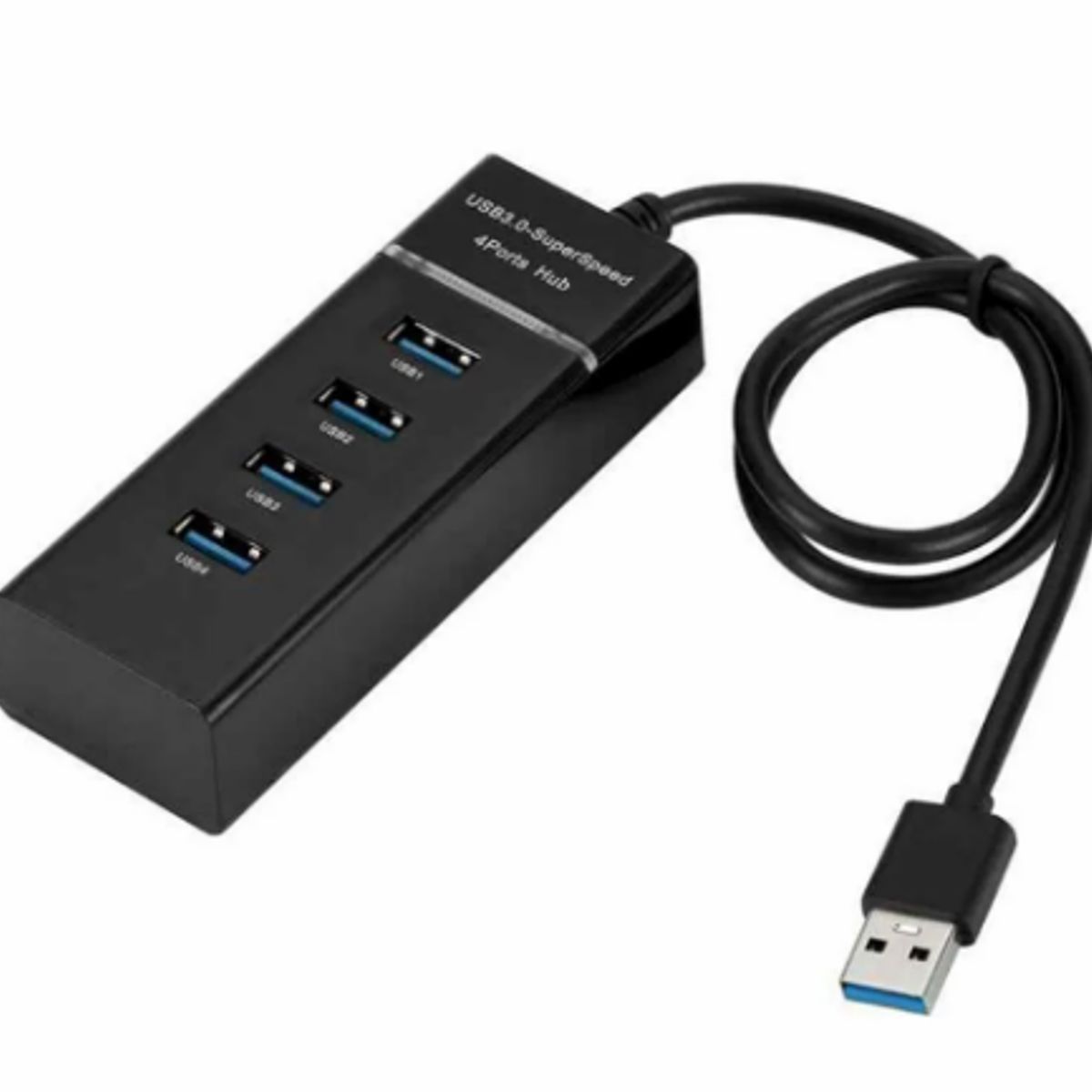 GENERICO - HUB USB 4 PUERTOS 3.0, NEGRO