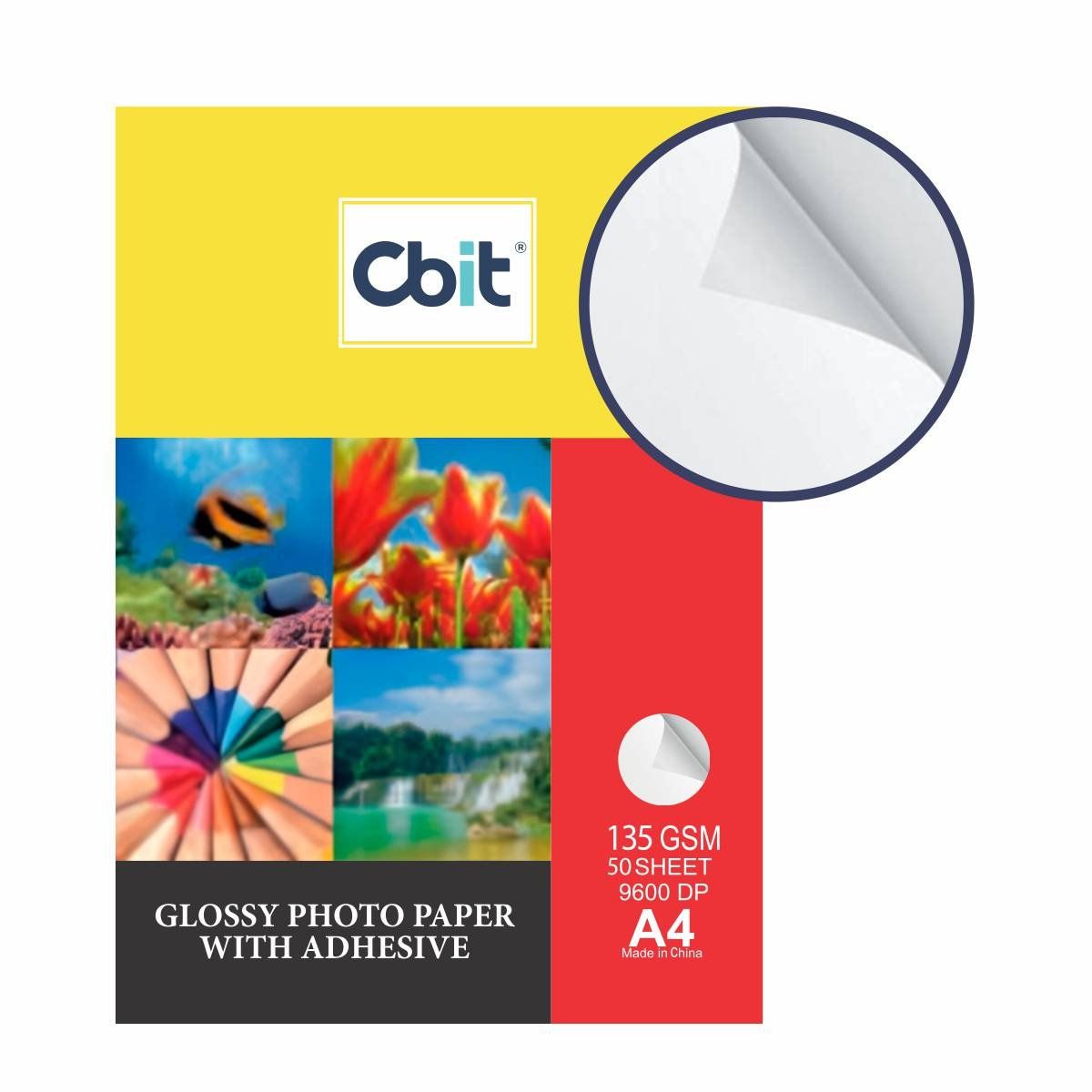 GENERICO - Papel Fotográfico Adhesivo Brillante A4 CBIT 50h 135g