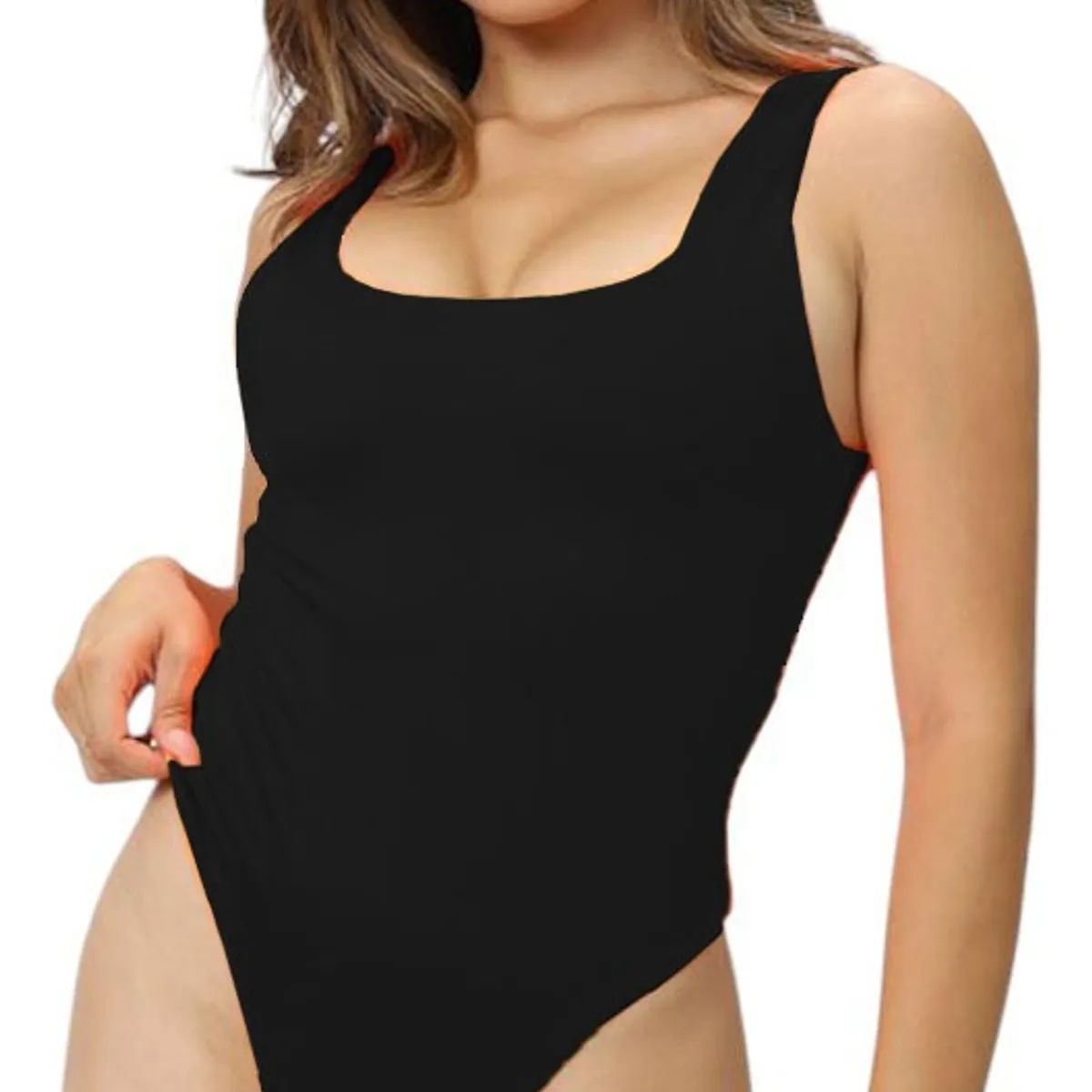 GENERICO - Enterizo Aq-70 Doble Licra Ala Delta Control De Abdomen Color Negro