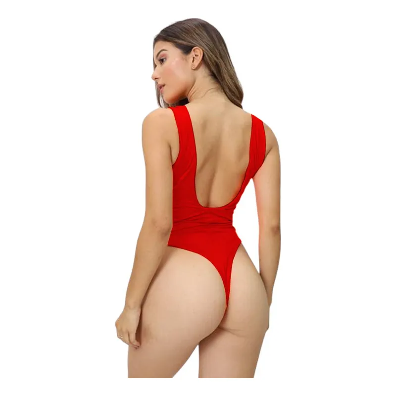 GENERICO - Enterizo Aq-70 Doble Licra Ala Delta Control De Abdomen Color Rojo