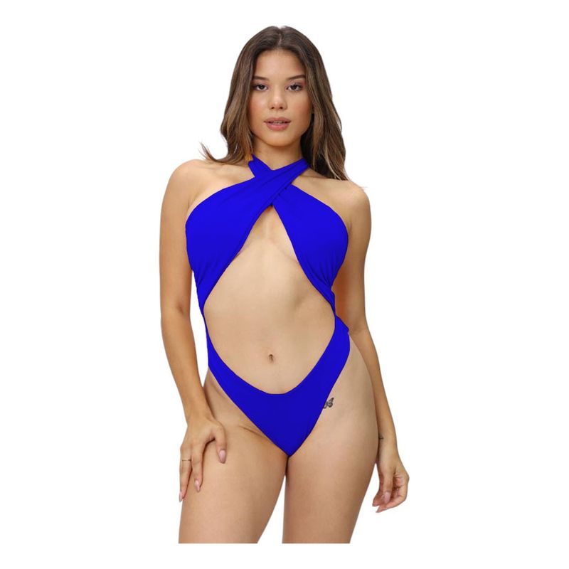 GENERICO - Trikini Corte V Versatil Doble Licra Aq-70 Color Azul