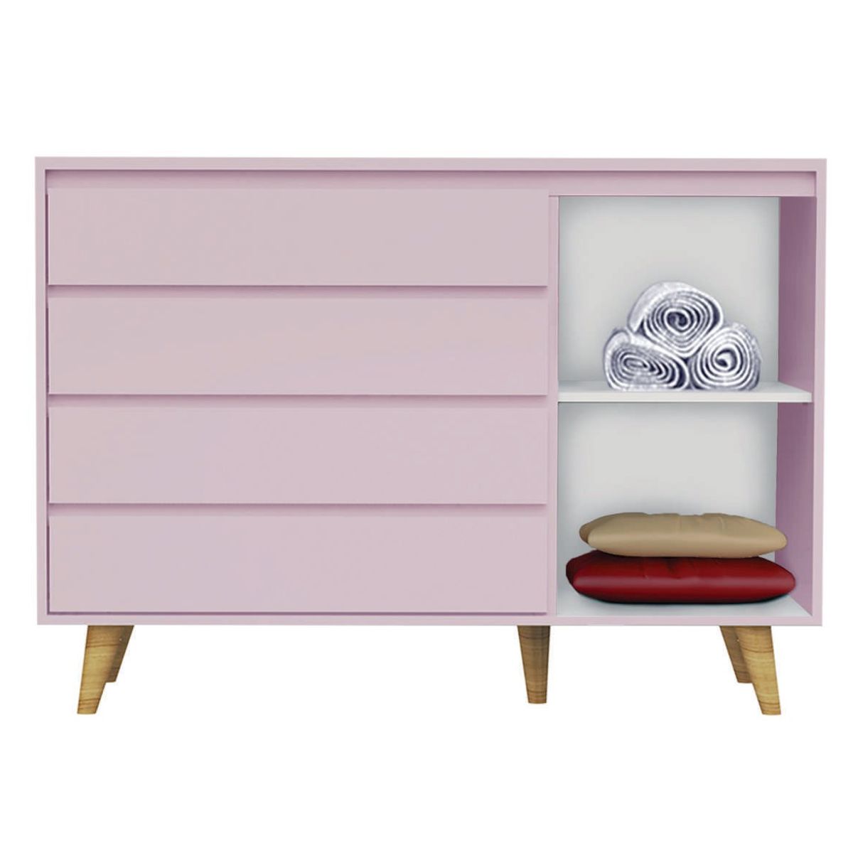 GENERICO - COMODA LORENA ROSADO PARA BEBE